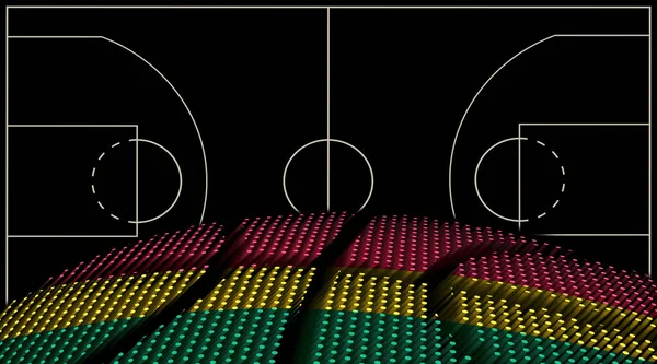 Bolivia Basketball Court Background Basketball Ball Black Background — Stock Photo, Image