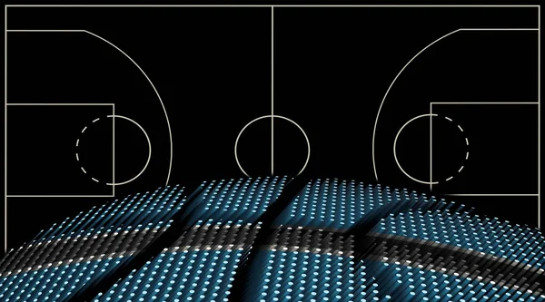 Botswana Koszykówka Tło Sądu Koszykówka Ball Czarne Tło — Zdjęcie stockowe