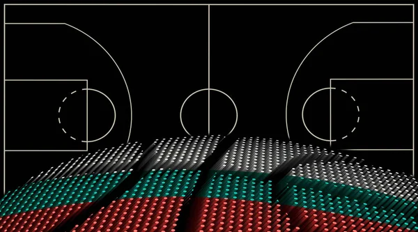 Bulharsko Basketbalové Hřiště Pozadí Basketbal Míč Černé Pozadí — Stock fotografie