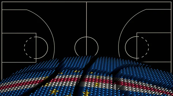 Cape Verde Basketball Court Background Basketball Ball Black Background — Stock Photo, Image