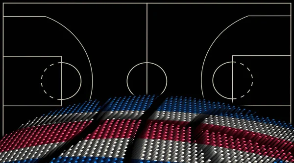 Kosta Rika Basketbol Sahası Geçmişi Basketbol Topu Siyah Arka Plan — Stok fotoğraf