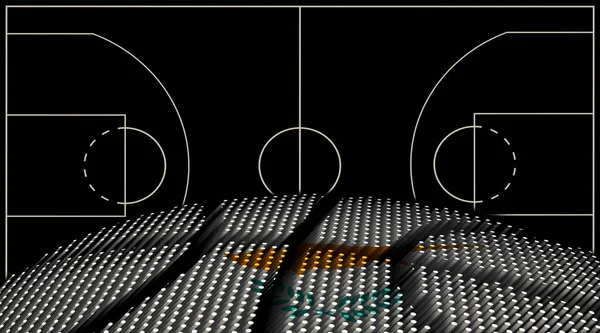 Баскетбольная Площадка Кипре Баскетбол Черный Фон — стоковое фото