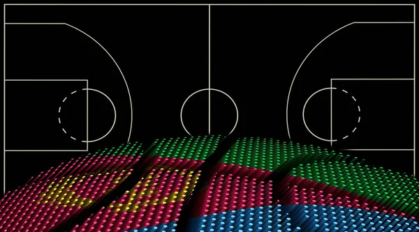 Eritrea Basketball court background, Basketball Ball, Black background