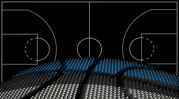 Estland Basketballplatz Hintergrund Basketball Ball Schwarzer Hintergrund — Stockfoto