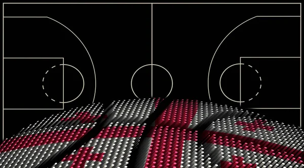 Georgia Basketbol Sahası Geçmişi Basketbol Topu Siyah Arka Plan — Stok fotoğraf