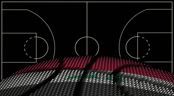 Iraq Basketball Court Background Basketball Ball Black Background — Stock Photo, Image