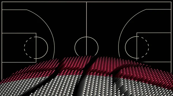 Indonesia Basketball Court Background Basketball Ball Black Background — Stock Photo, Image