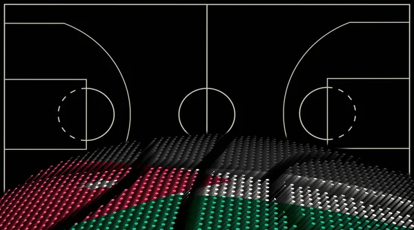 Jordánsko Basketbalové Hřiště Pozadí Basketbal Míč Černé Pozadí — Stock fotografie