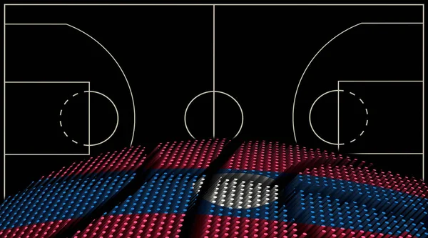 Ros Basketball Court Basketball Ball Black Background — 스톡 사진