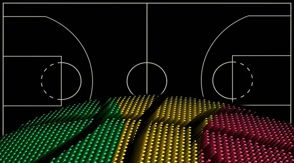 Mali Basket Domstol Bakgrund Basket Boll Svart Bakgrund — Stockfoto