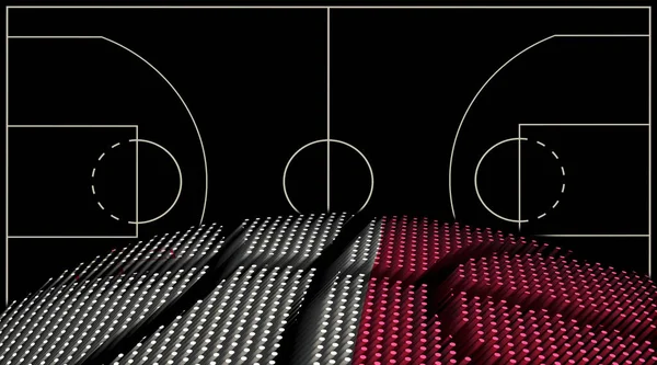 Malta Basketbalveld Achtergrond Basketbal Bal Zwarte Achtergrond — Stockfoto