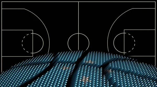 Micronesia Basketball Court Background Basketball Ball Black Background — 스톡 사진