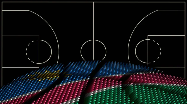 Баскетбольная Площадка Намибии Баскетбол Черный Фон — стоковое фото