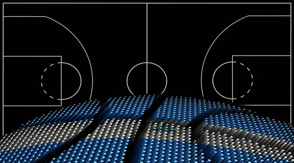 Nicaragua Basketball Court Background Basketball Ball Black Background — Foto de Stock