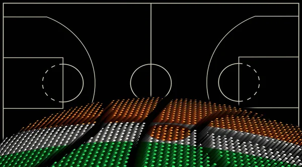 Niger Basketball Court Background Basketball Ball Black Background — Stock Photo, Image