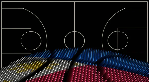 Filipíny Basketbalové Hřiště Pozadí Basketbal Míč Černé Pozadí — Stock fotografie