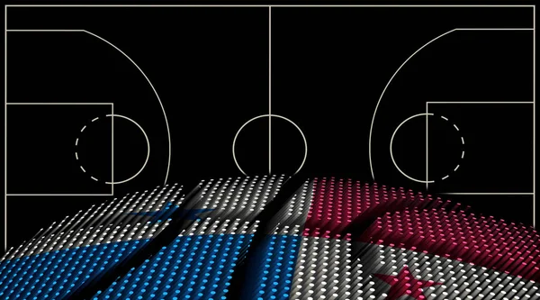 Panama Basket Domstol Bakgrund Basket Ball Svart Bakgrund — Stockfoto