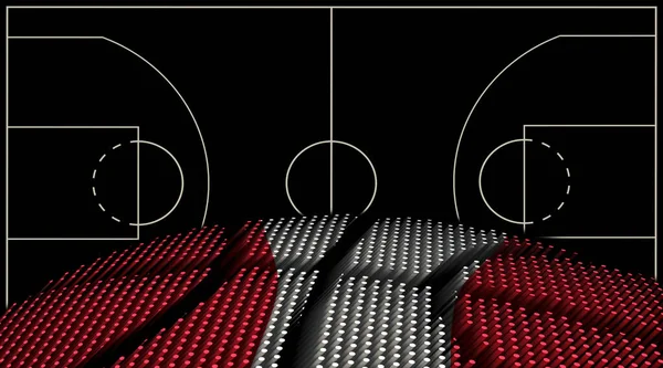 Peru Basketball Court Background Basketball Ball Black Background — стокове фото
