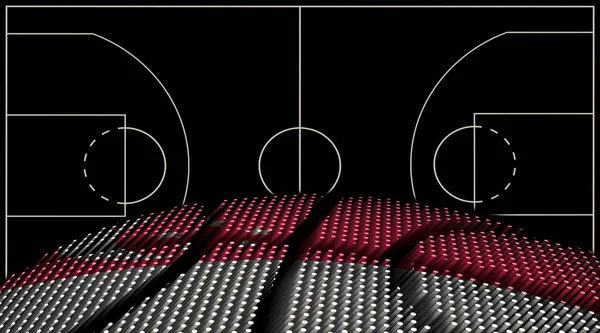 シンガポールバスケットボールコートの背景 バスケットボールボール ブラックの背景 — ストック写真