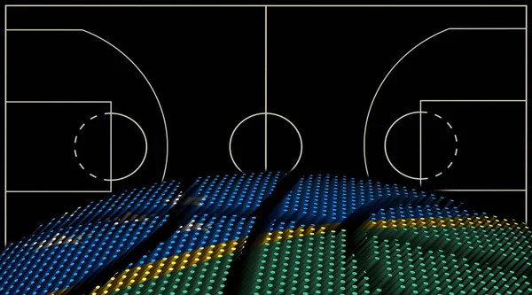 Salomonseilanden Basketbalveld Achtergrond Basketbalbal Zwarte Achtergrond — Stockfoto