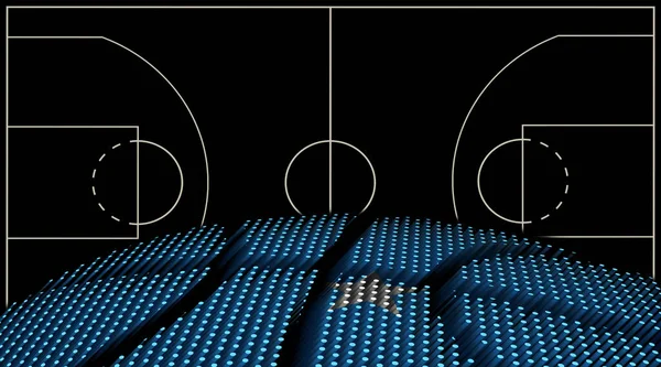 Сомалі Basketball Court Background Basketball Ball Black Background — стокове фото