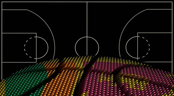 Баскетбольная Площадка Шри Ланки Баскетбол Черный Фон — стоковое фото