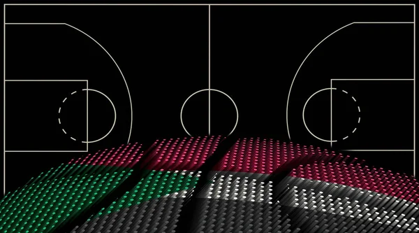 Soedan Basketbalveld Achtergrond Basketbal Ball Zwarte Achtergrond — Stockfoto