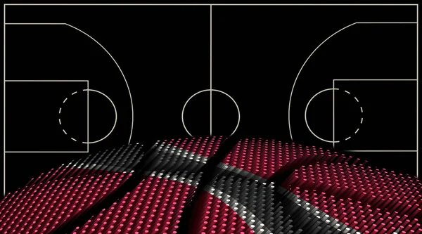 Trinidad Tobago Basketball Court Background Basketball Ball Black Background — стокове фото