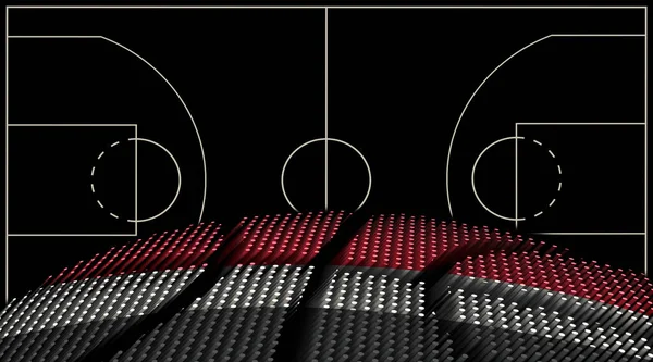 Yemen Basketball Court Background Basketball Ball Black Background — 스톡 사진