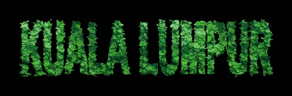 stock image Kuala Lumpur lettering, Kuala Lumpur Forest Ecology Concept on Black, Clipping Path