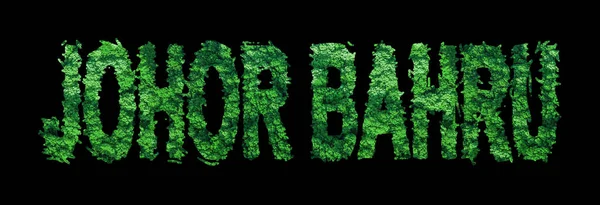 stock image Johor Bahru lettering, Johor Bahru Forest Ecology Concept on Black, Clipping Path