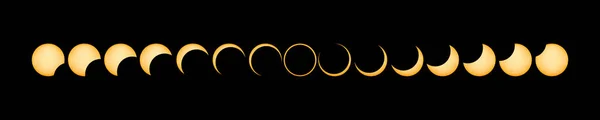 Eclissi Solare Anulare Fasi Dell Eclissi Solare — Foto Stock