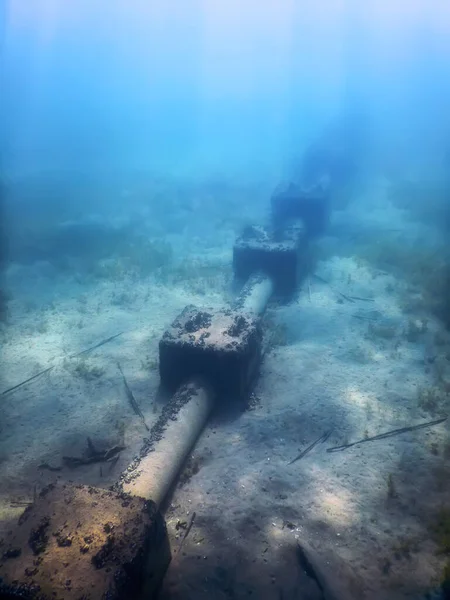 Трубы Сточных Вод Подводных Канализационных Вод Загрязнение Окружающей Среды — стоковое фото