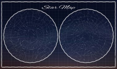 High detailed Star Map with names of constellations