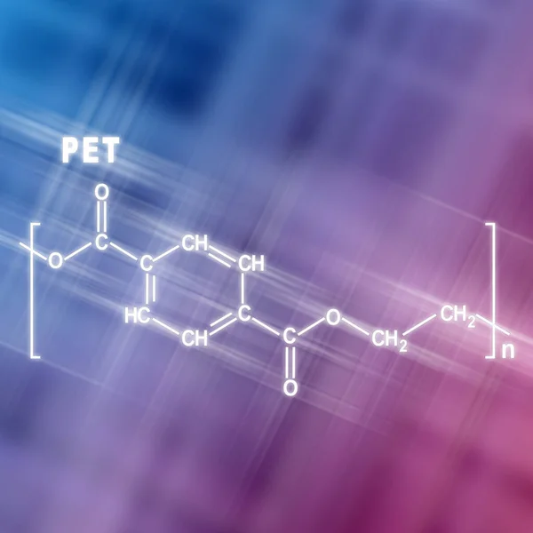 Politereftalato Etileno Pet Fórmula Química Estructural Fondo Rosa Azul —  Fotos de Stock