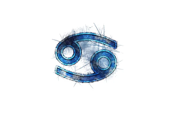 Καρκίνος Ζώδιο Ωροσκόπιο Αστρολογία Φόντο Καρκίνος Ωροσκόπιο Σύμβολο Μπλε Σύμβολο — Φωτογραφία Αρχείου