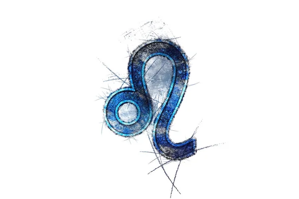 Λέων Ζώδιο Ωροσκόπιο Αστρολογία Φόντο Λέων Ωροσκόπιο Σύμβολο Μπλε Σύμβολο — Φωτογραφία Αρχείου