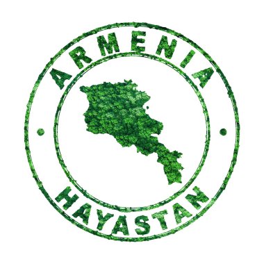 Ermenistan Haritası, Posta Damgası, Sürdürülebilir Geliştirme, CO2 emisyon kavramı, kırpma yolu