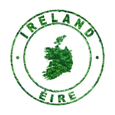 İrlanda Haritası, Posta Damgası, Sürdürülebilir Geliştirme, CO2 emisyon kavramı, kırpma yolu