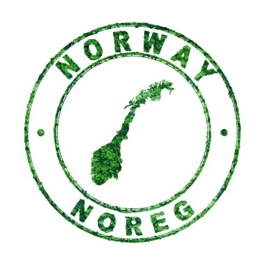 Norveç Haritası, Posta Damgası, Sürdürülebilir Geliştirme, CO2 emisyon kavramı, kırpma yolu