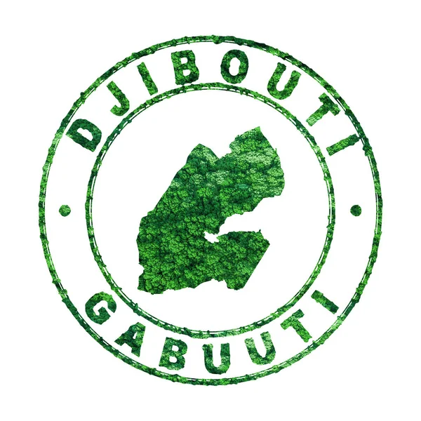 Mapa Djibuti Carimbo Postal Desenvolvimento Sustentável Conceito Emissão Co2 Caminho — Fotografia de Stock