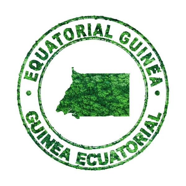 Mappa Della Guinea Equatoriale Francobolli Postali Sviluppo Sostenibile Concetto Emissione — Foto Stock