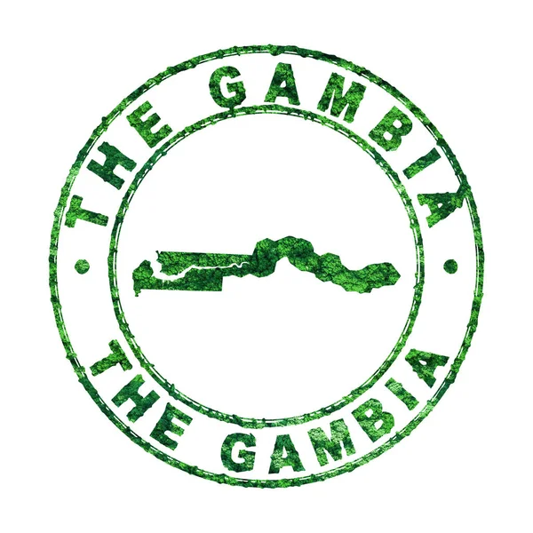 Mapa Gâmbia Carimbo Postal Desenvolvimento Sustentável Conceito Emissão Co2 Caminho — Fotografia de Stock
