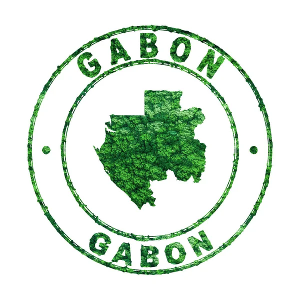 Mappa Del Gabon Francobolli Postali Sviluppo Sostenibile Concetto Emissione Co2 — Foto Stock