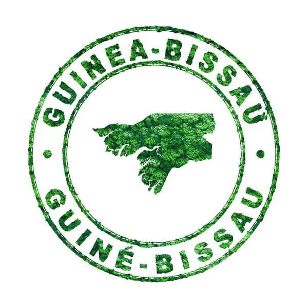 Mappa Della Guinea Bissau Francobolli Postali Sviluppo Sostenibile Concetto Emissione — Foto Stock