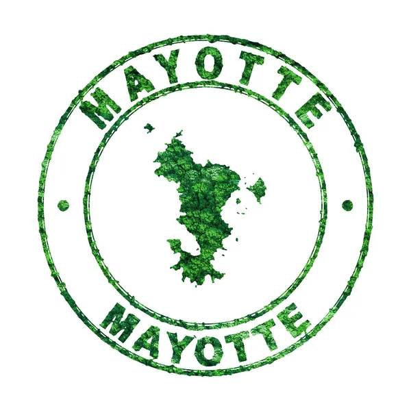 Mayotte Haritası Posta Damgası Sürdürülebilir Geliştirme Co2 Emisyon Konsepti Kırpma — Stok fotoğraf