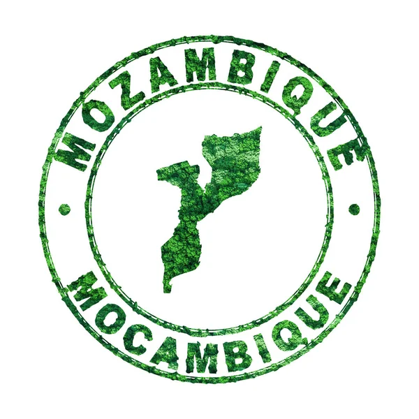 Mozambik Haritası Posta Damgası Sürdürülebilir Geliştirme Co2 Emisyon Konsepti Kırpma — Stok fotoğraf