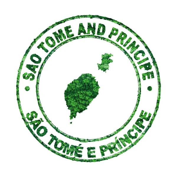 Sao Tome Principe Haritası Posta Damgası Sürdürülebilir Kalkınma Co2 Emisyon — Stok fotoğraf