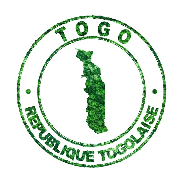 Mappa Del Togo Francobolli Postali Sviluppo Sostenibile Concetto Emissione Co2 — Foto Stock