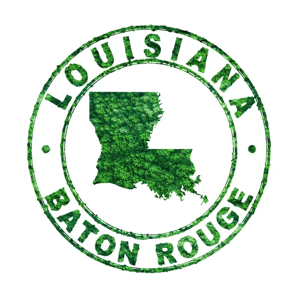 Map Louisiana Postal Stamp Sustainable Development Co2 Emission Concept Clipping — Stock Photo, Image